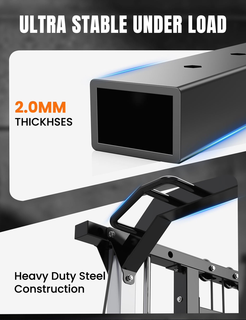 Unive Fitness Smith Machine, Commercial-Grade All-in-One Home Gym Power Cage with Squat Rack, Dual Cable Crossover & Pulley System, Complete Attachments for Full Body Workouts