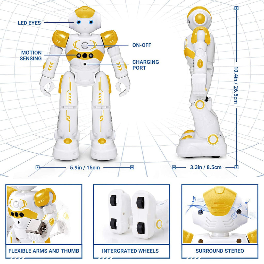 KingsDragon RC Robot Toys for Kids, Gesture & Sensing Programmable Remote Control Smart Robot for Age 3 4 5 6 7 8 Year Old Boys Girls Birthday Gift Present