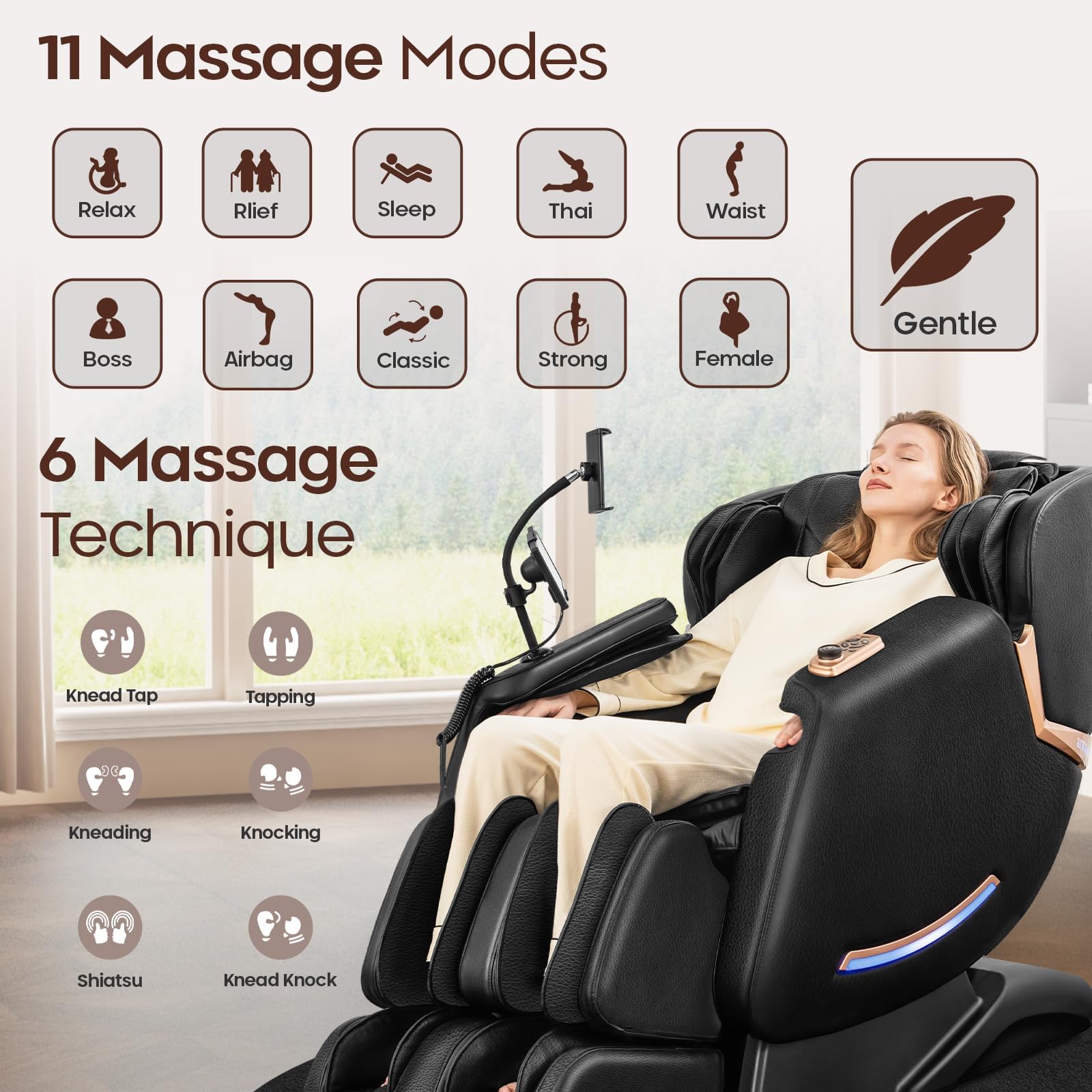 4D Massage Chairs Full Body - 53.5 Extend Sl Track Shiatsu Massage Chair - Zero Gravity Massage Chair,Core Heating & 22 Airbag, Smart Foot Rollers,Ai Voice, Yoga Mode