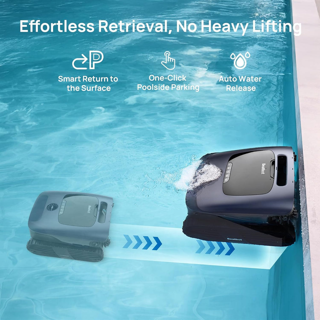 Beatbot Aquasense X Robotic Pool Cleaner with AstroRinse Cleaning Station — Hands-Free Cleaning, AI Vision, All-in-One Cleaning, Smart Navigation, Debris Detection, 23L Debris Bin, Voice Control