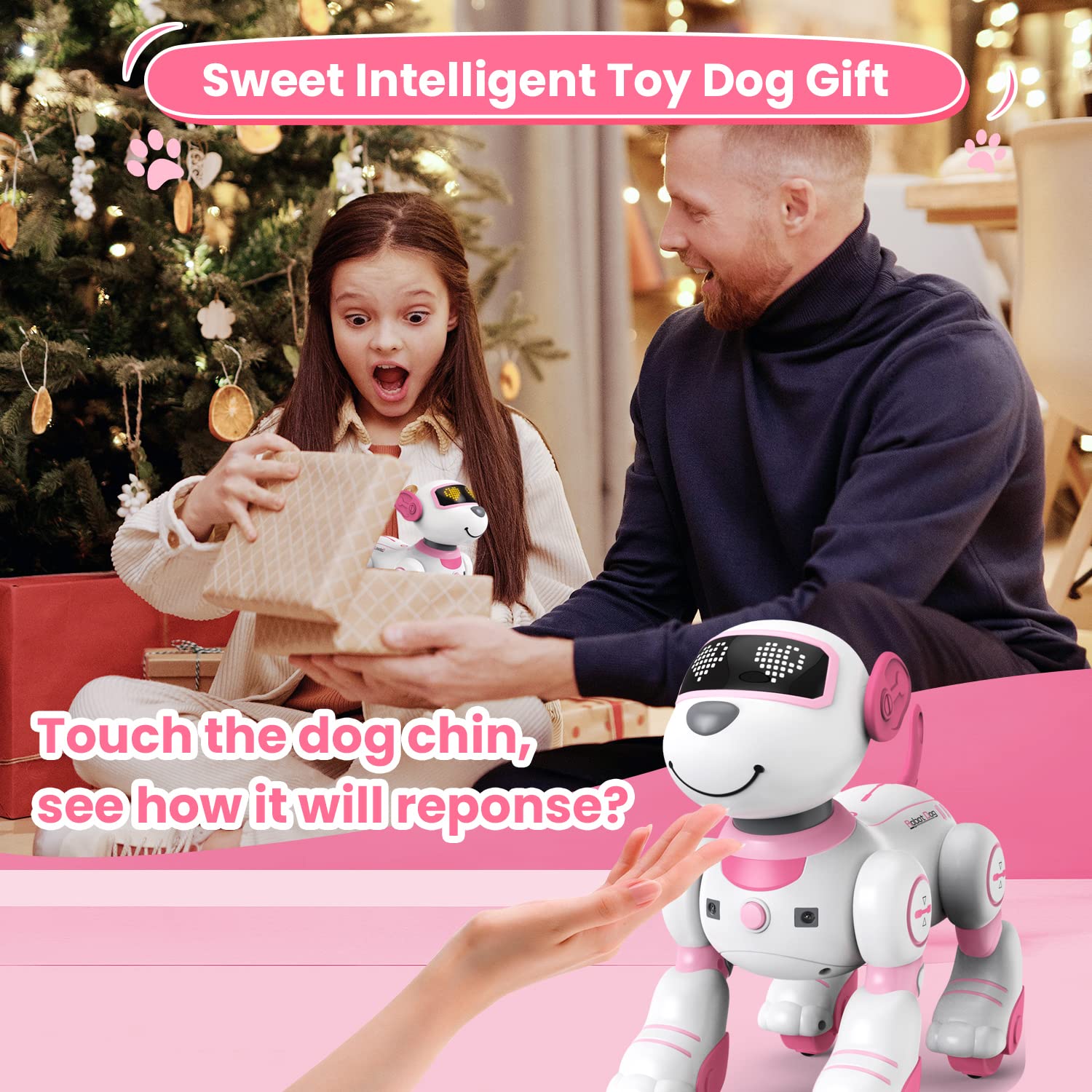 Robot Dog for Kids Robot Dog Remote Control Toy Interactive Robot Pet Robotics Toys Intelligent Robo Dog Programmable Sing & Dance Design Birthday Gifts Kids Age 3 5 4-6 Year, Blue