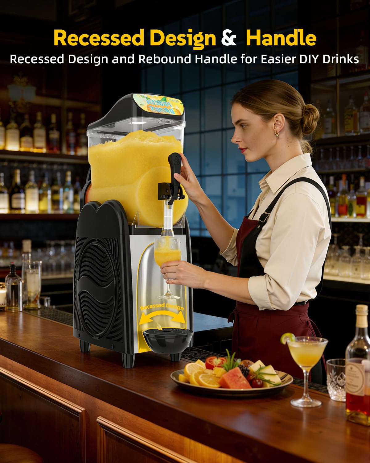 30L Commercial Slushie Machine, 2 Tank Margarita Machine, 80 Grande Cups Slushy Machine with Auto Clean, 8 Gal LED Frozen Drink Machine for Business, Mobile Bar, Party, Restaurant, 800W Fast Cooling