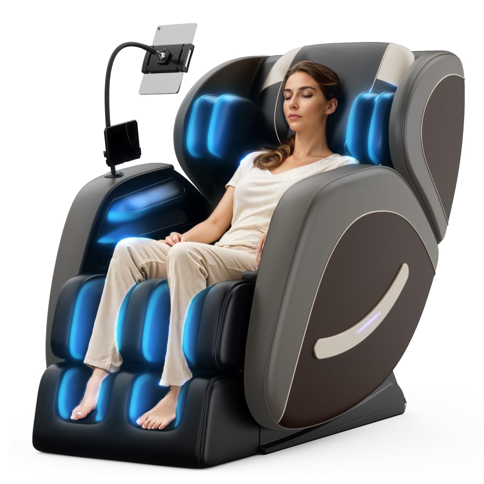 2026 Massage Chair Full Body, Zero Gravity Massage Chair with Auto Modes, Airbag Massage, 6 Fix Point Rollers, Foot Massage, Heating, Touch Screen Controller, Home Massage Chairs