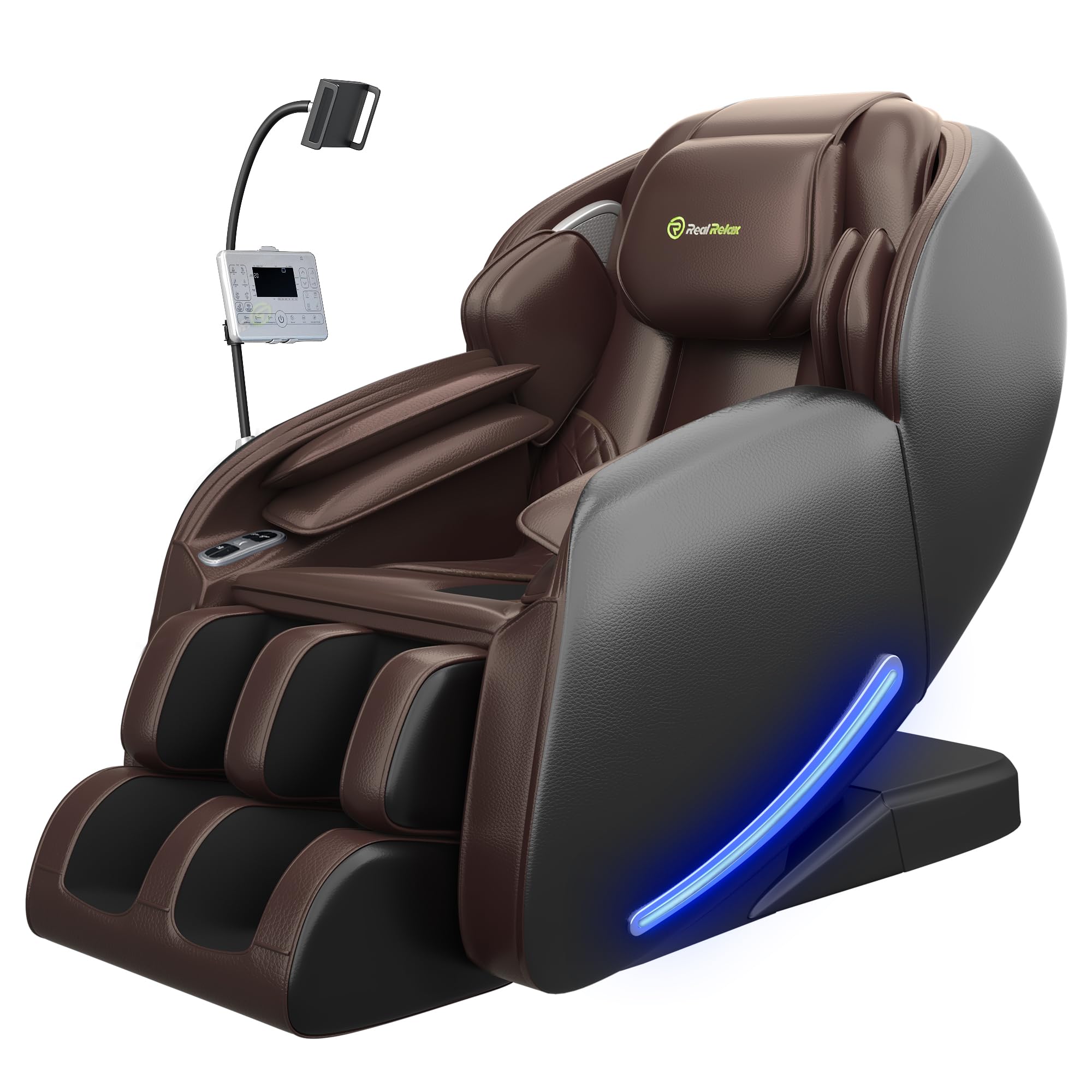 Real Relax Massage Chair Full Body with Unique Phone Controller,Heart and Blood Measurement, Zero Gravity 3D SL-Track Recliner with APP Control, Child Lock,Pause Button, Back Pad, Favor-06, Blue