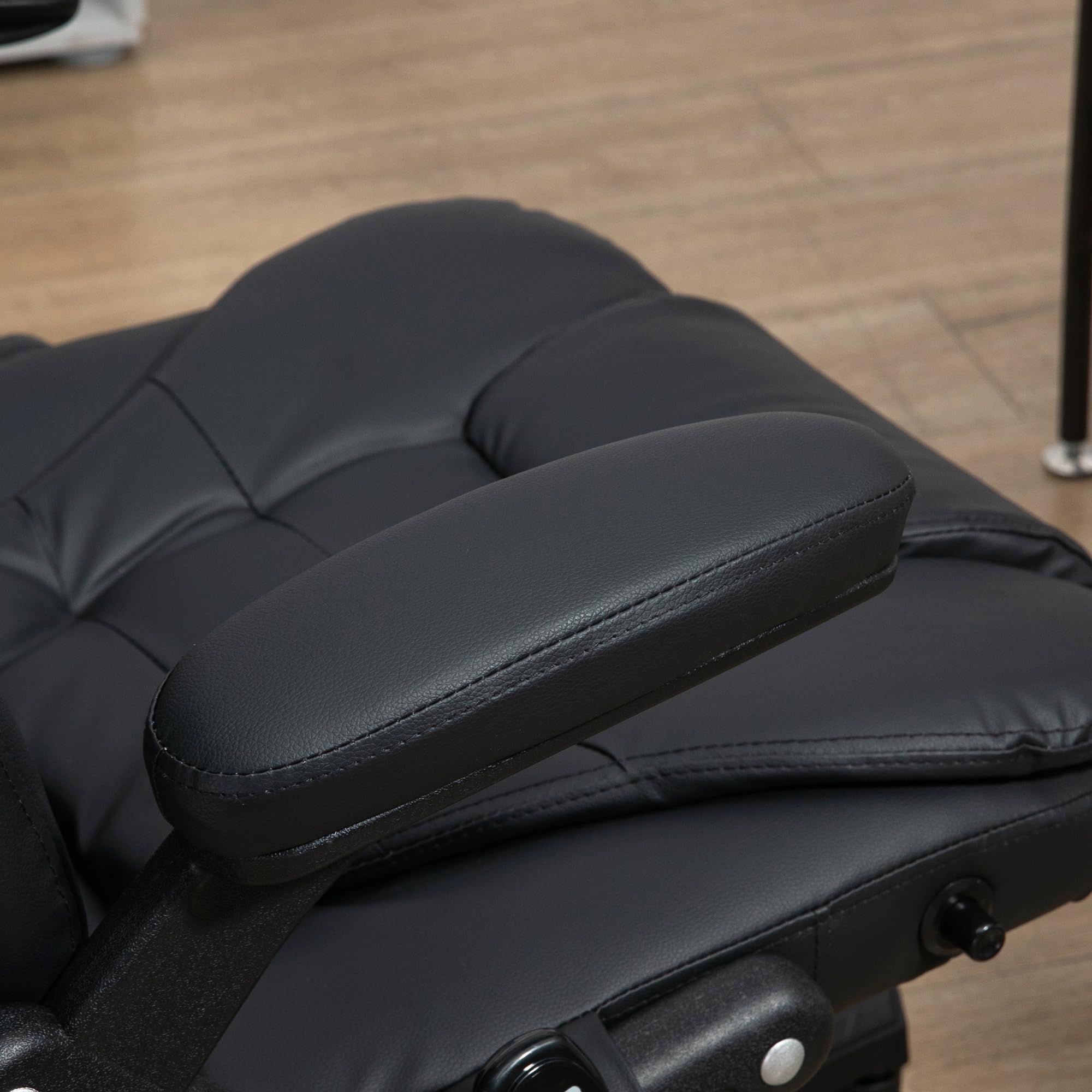 HOMCOM High Back Vibration Massage Office Chair with 6 Vibration Points, Heated Reclining PU Leather Computer Chair with Armrest and Remote, Brown
