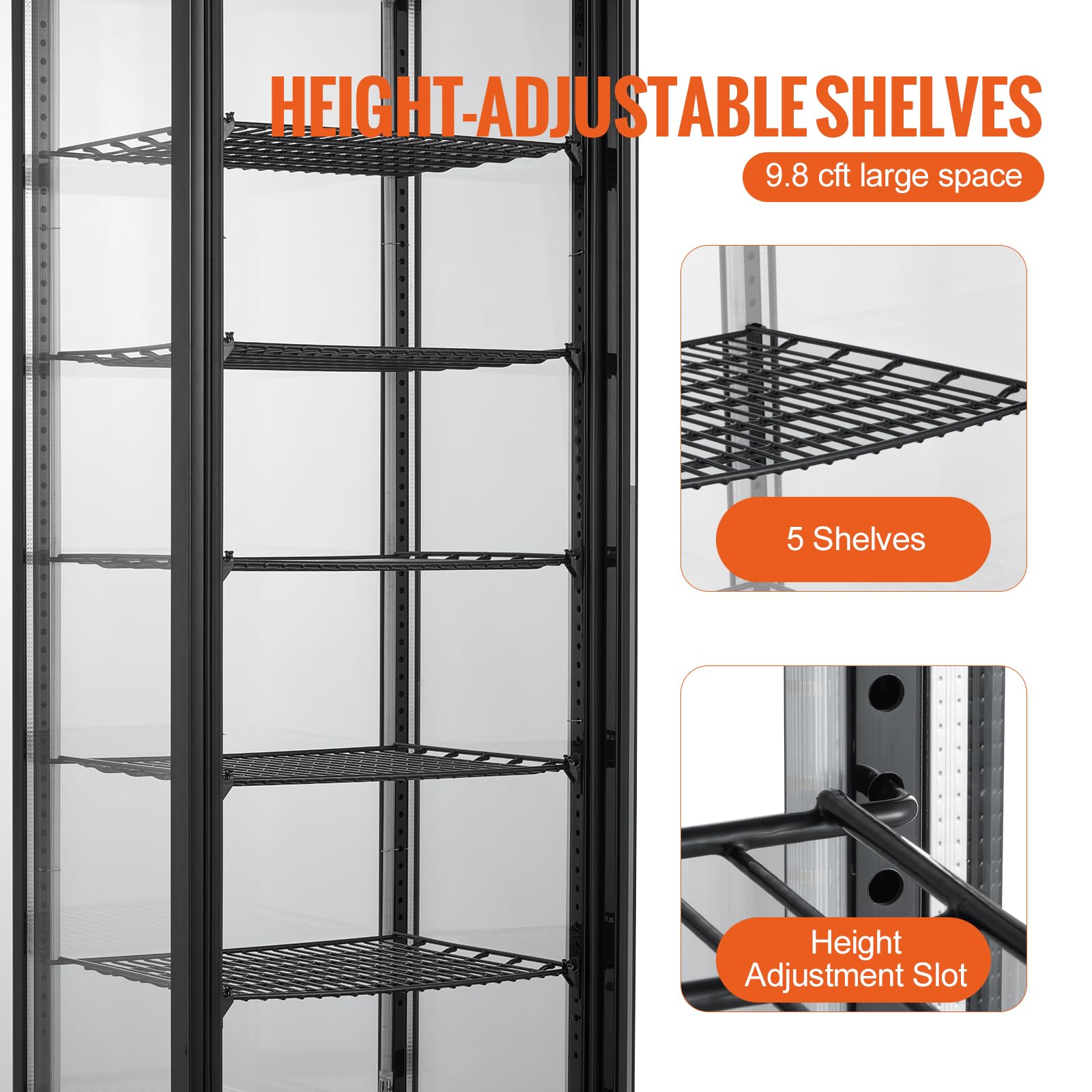VEVOR Refrigerated Display Case, 3.5 Cu.Ft./100L, 2-Tier, Countertop Pastry Display Case Commercial Display Refrigerator with LED Lighting, TURBO Cooling, Frost-Free Air-Cooling, Rear Sliding Door