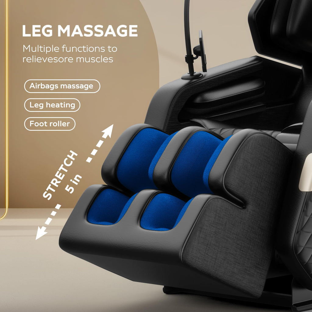 2026 Massage Chair Full Body, Zero Gravity Massage Chair with Auto Modes, Airbag Massage, 6 Fix Point Rollers, Foot Massage, Heating, Touch Screen Controller, Home Massage Chairs