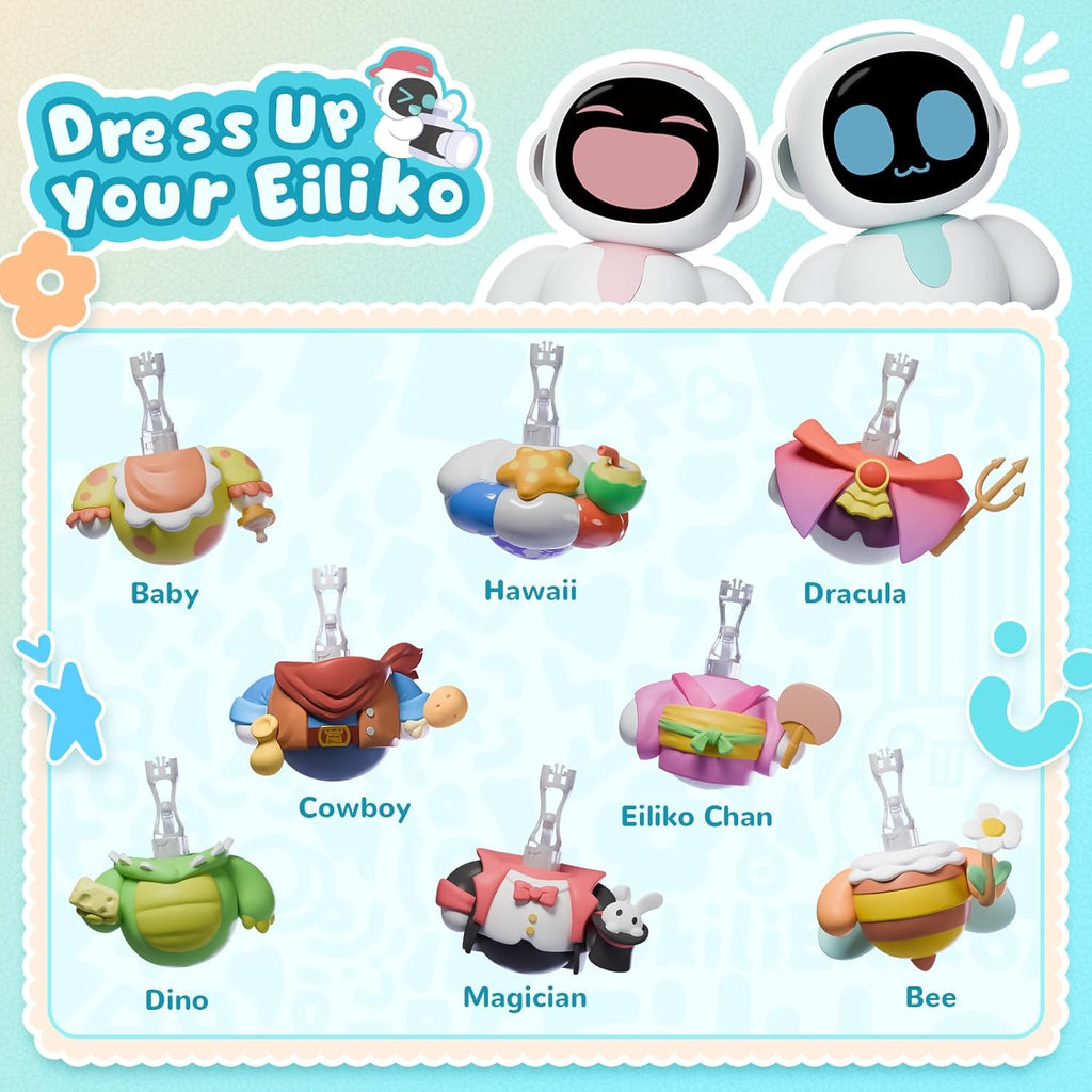 ENERGIZE LAB Eiliko Aquamarine - Your Tiny AI Charm Robot that Matches Every Daily Outfit, Fun Electronic Pendant Toys, for Couples and Best Friends.