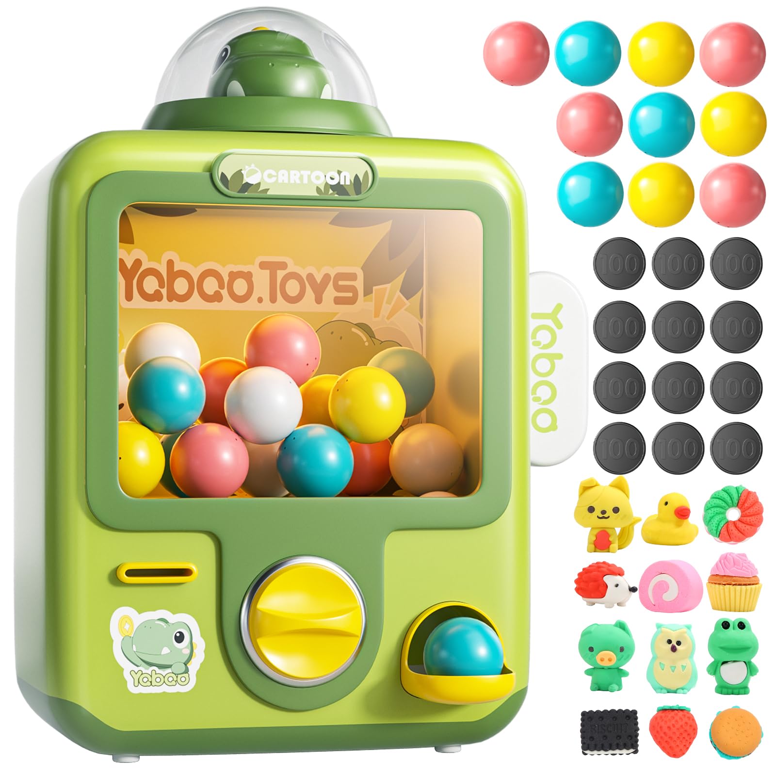 Skirfy Vending Machine Kids Toys 10 Empty Eggs Mini Vending Machine Erasers Operated Gumball Prize Machine Maker Game Claws Machine Easter Game Sensory Toys Dolls Gifts（Blue）