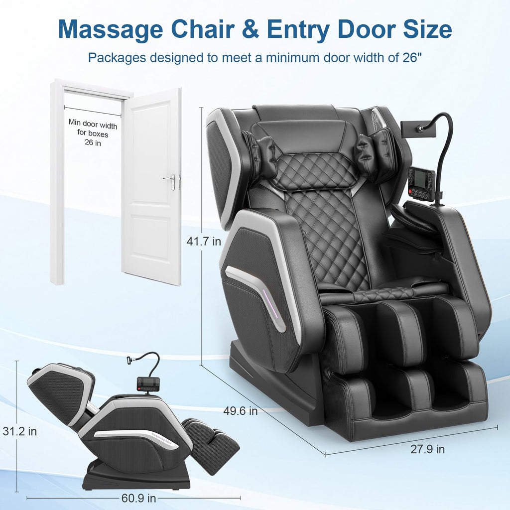 Massage Chair Full Body, Zero Gravity Massage Chair 2026 for Back Fatigue with 10 Fixed Rollers, Heating, Airbags, Phone Controller, Nightlights, Bluetooth Speaker for Living Room, Bedroom