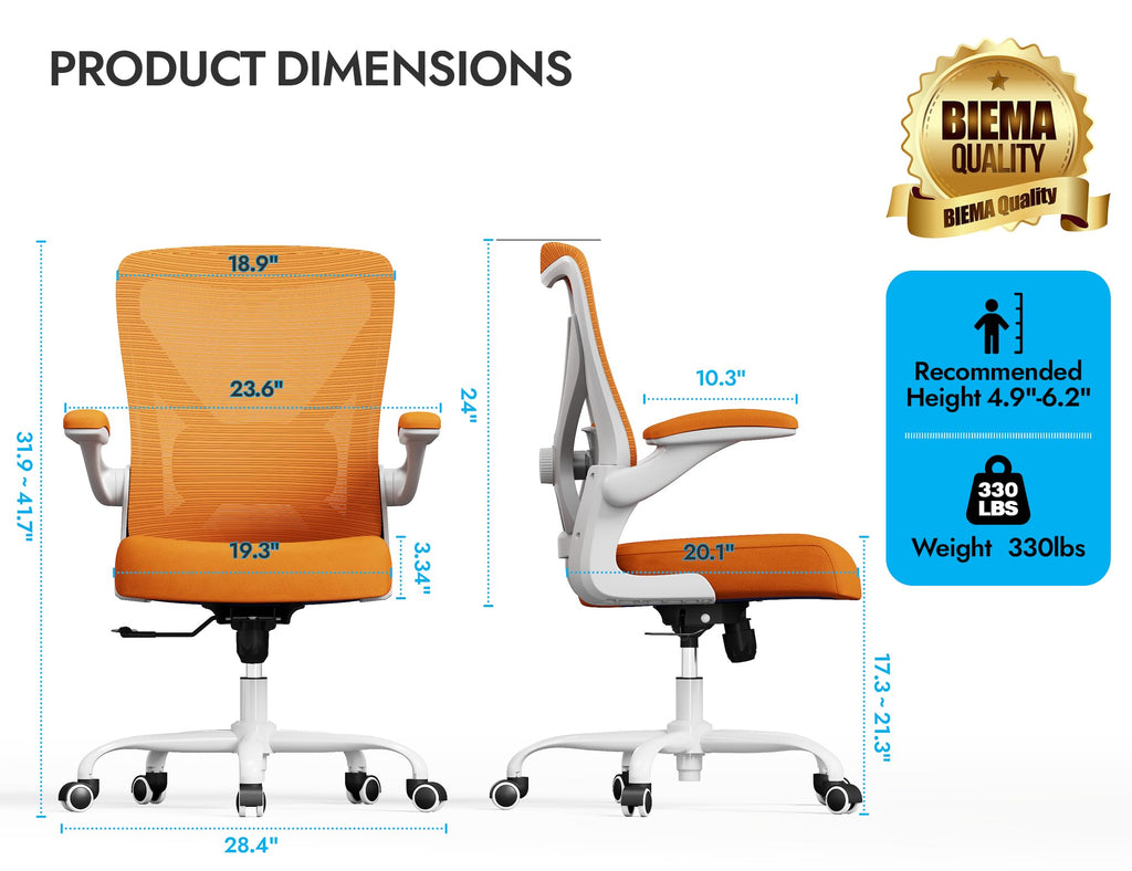 Ergalithic Ergonomic Office Chair - X-Shaped Computer Desk Chairs Comfy, Mesh High-Back Gaming Chair with Adjustable Lumbar Support, Executive Task Chair for Adults, Comfortable for Long Hours