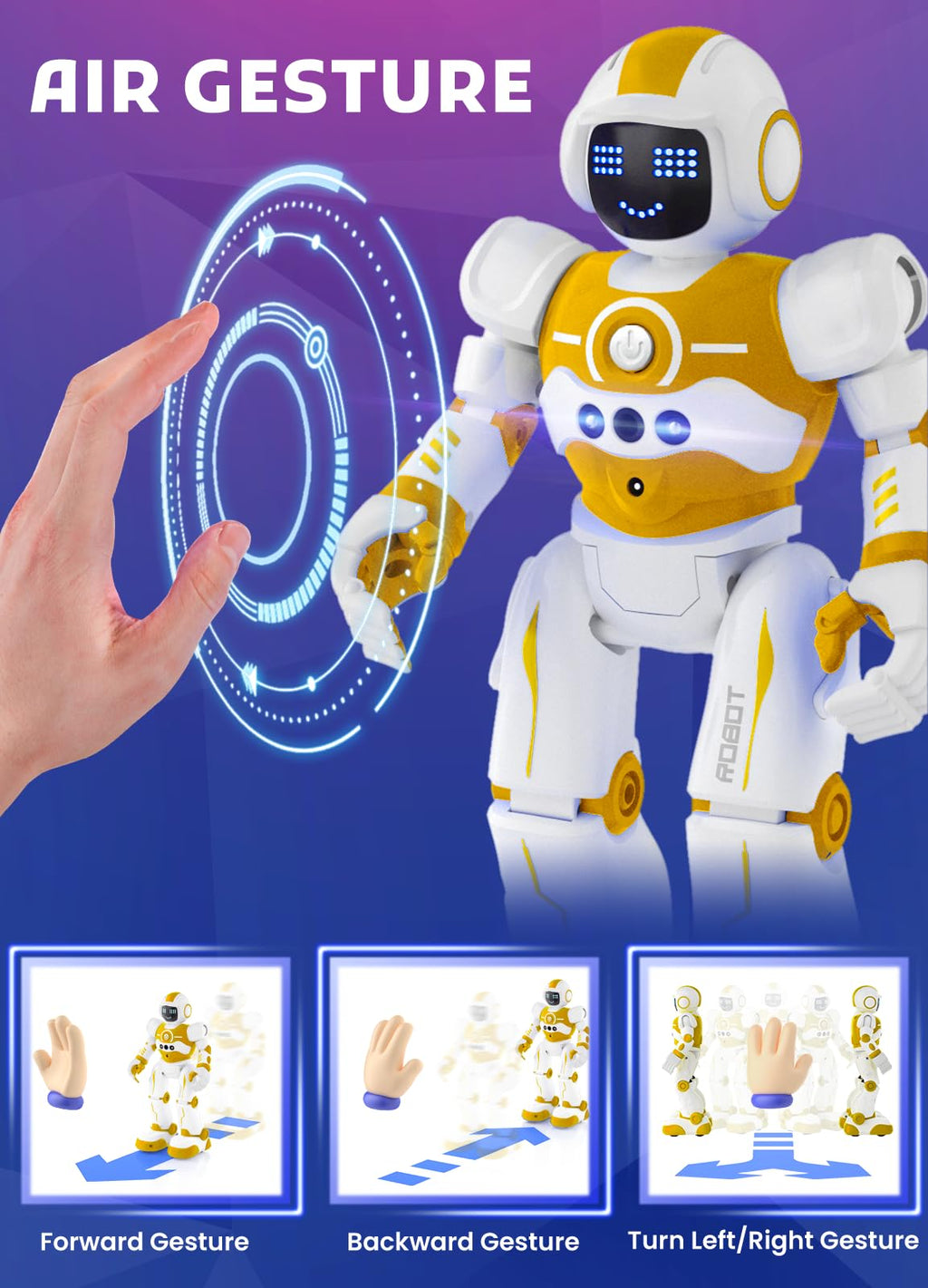 Robot Toys for Kids,Programmable Remote Control Smart Walking Dancing Robot Toy with Gesture & Sensing for Age 4 5 6 7 8 9 10 Year Old Boys for Birthday Present