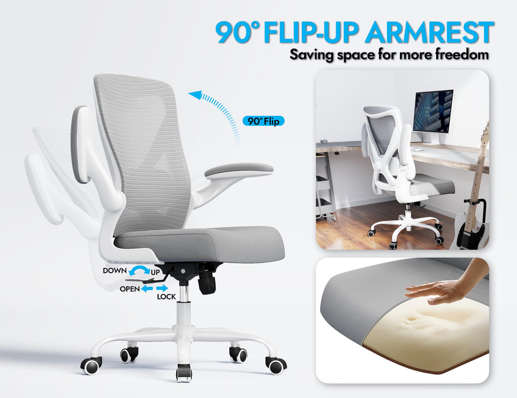 Ergalithic Ergonomic Office Chair - X-Shaped Computer Desk Chairs Comfy, Mesh High-Back Gaming Chair with Adjustable Lumbar Support, Executive Task Chair for Adults, Comfortable for Long Hours