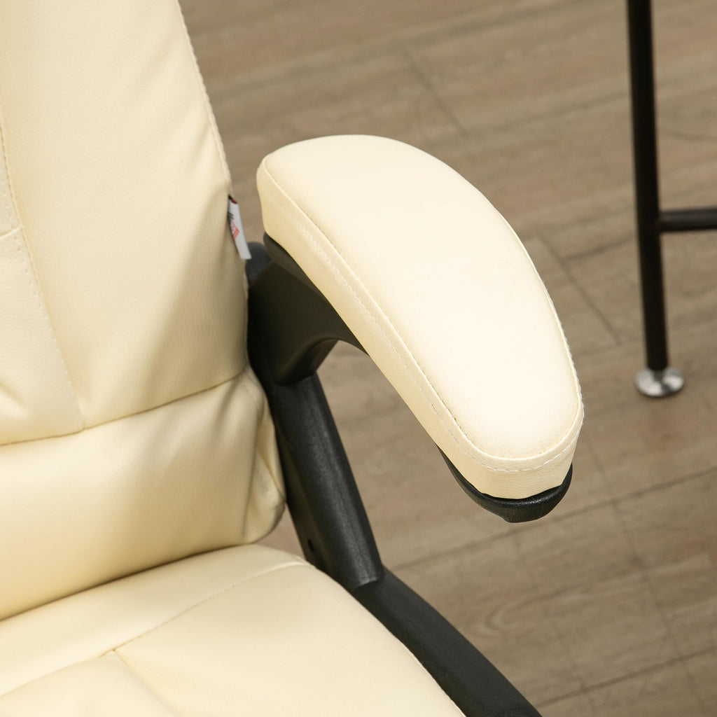 HOMCOM High Back Vibration Massage Office Chair with 6 Vibration Points, Heated Reclining PU Leather Computer Chair with Armrest and Remote, Brown