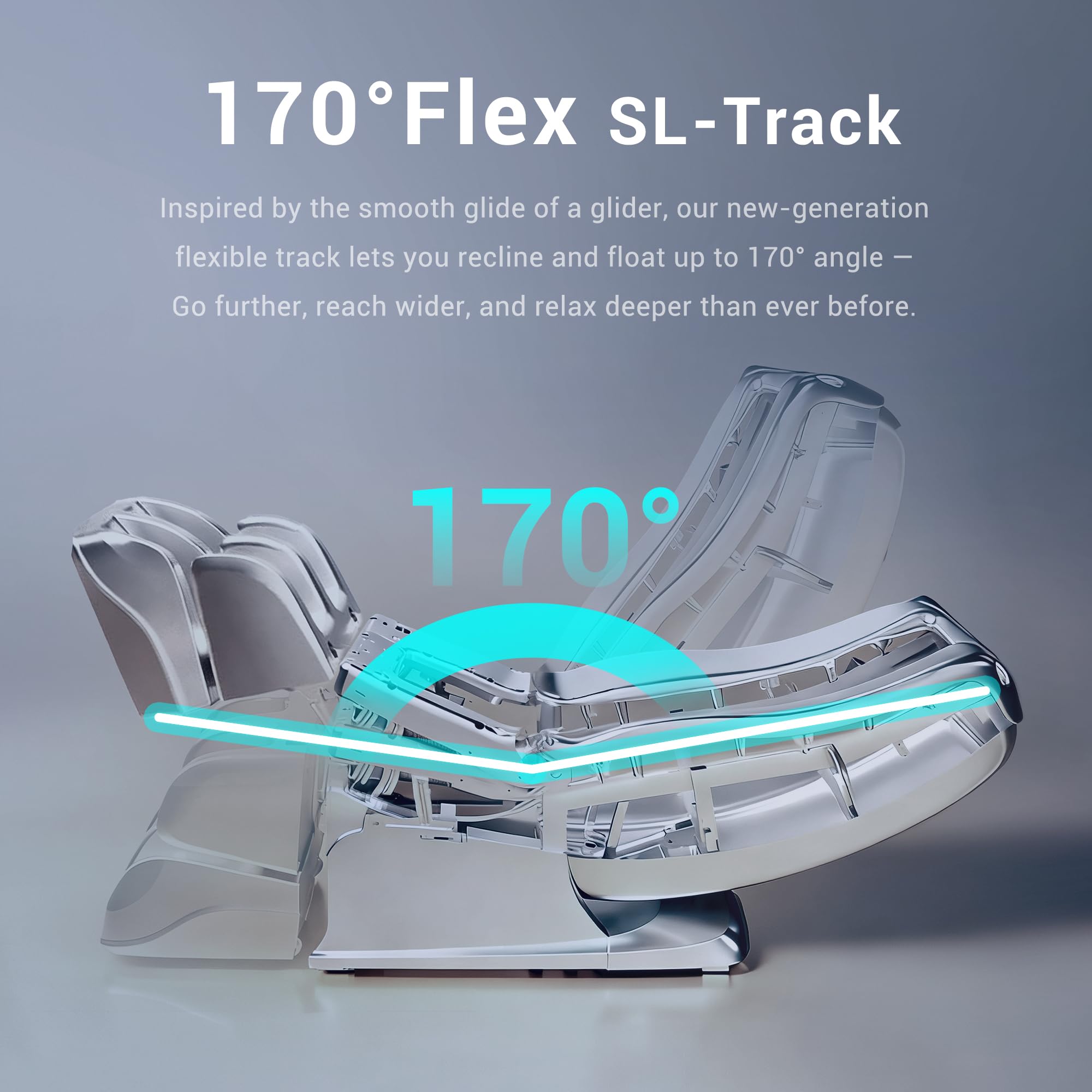MYNTA Massage Chair Full Body, 170° Flexible SL Track Shiatsu 3D Massage Chairs with Zero Gravity, Bluetooth Speaker, Airbags & Heating, MC1650(Grey)