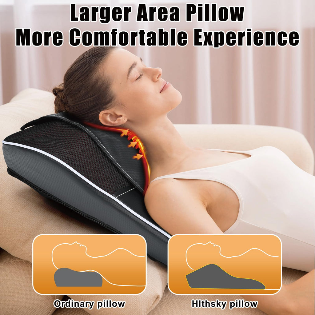 Shiatsu Neck and Shoulder Massager with Heat, Back Massager for Pain Relief Deep Tissue, 3D Kneading Massager for Chair Home Office Car, Gifts for Mom, Dad, Women (Black)