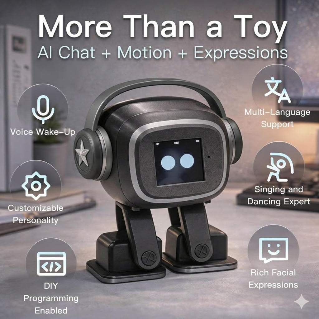 AI Chatbot | Emotional Interaction, Singing and Dancing, Emojis, Voice Control, Personalization, Companion, (Black)