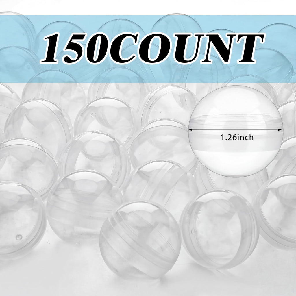 Sosation 150 Pcs 1.77 Inch Gumball Vending Machine Capsules Empty Round Plastic Containers for Prizes Party Favors (Stylish Color)