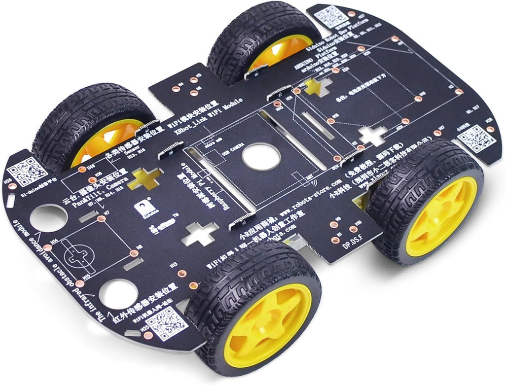 4WD Smart Robot Car Chassis Kit for Arduino Raspberry Pi DIY Programmable TT Motor, Robotics Educational Kit for Teens Adults Hobbyists Robot Chassis