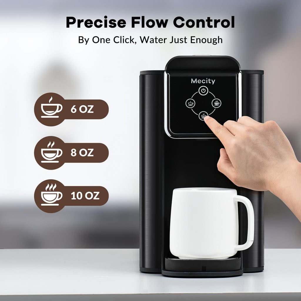 Mecity Pink Coffee Maker 3-in-1 Single Serve Coffee Machine, For Flat Bottom Coffee Capsule, Ground Coffee, 6 to 10 Ounce Cup, Removable 50 Oz Water Reservoir, 120V 1150W