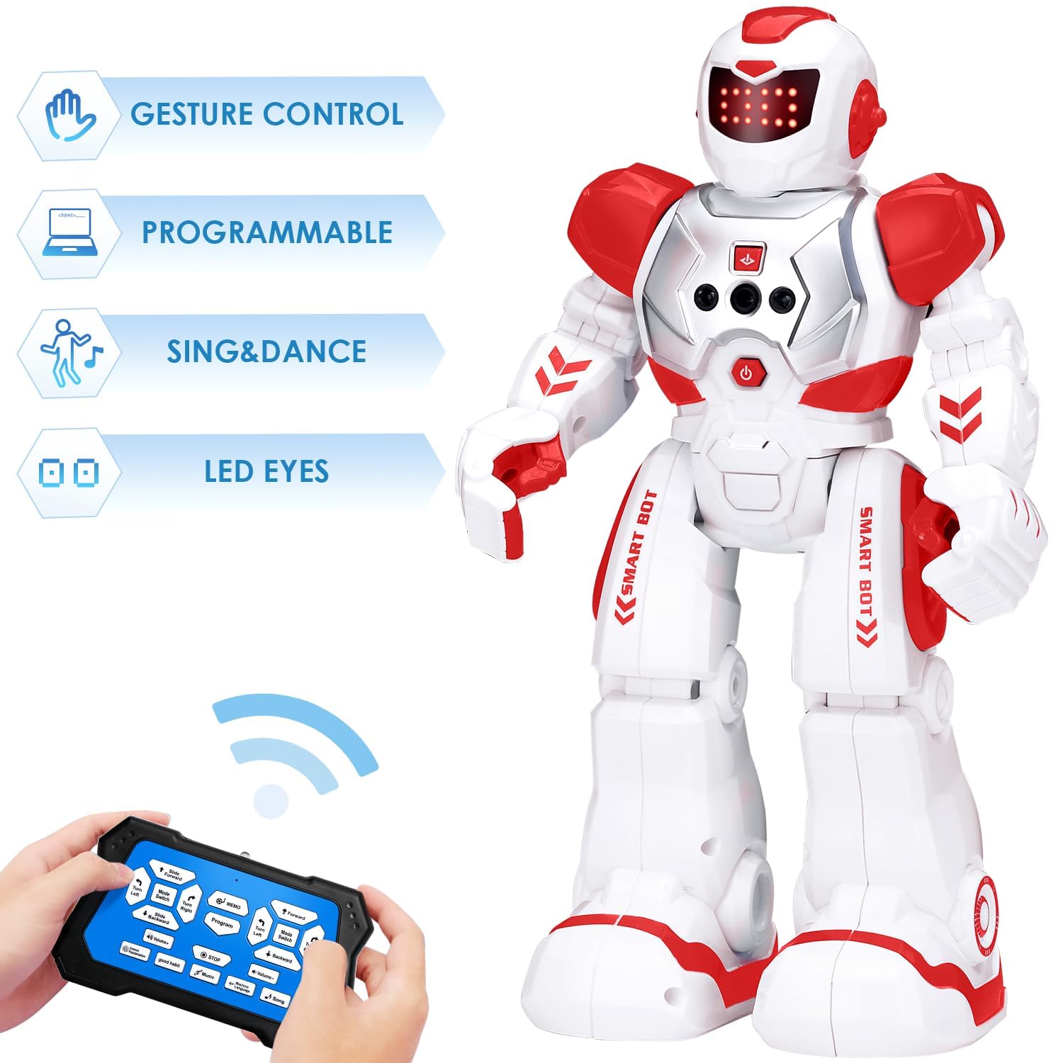 KingsDragon Robots Toy for Kids, RC Gesture Sensing Toy, Interactive Walking Singing Dancing Robot Birthday Presents for Boys Girls Age 6 7 8 9 Years Old