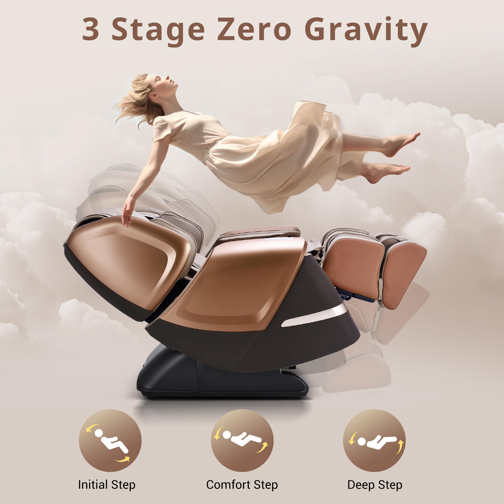 MYNTA 4D Massage Chair, Dual Mechanism 4D+2D Massage Chair Full Body, Waist & Shawl Heating with Extended SL-Track, Foot & Calf Massager, Music Sync with Hi-Fi Bluetooth Speaker
