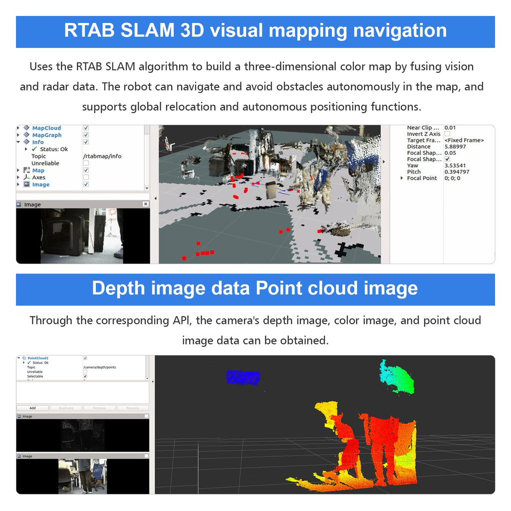 Hexapod Robot Kit for Jetson Nano 3D Depth Camera, ROS Lidar Mapping Navigation, AI Visual Recognition Programmable Bionic Spider Robot Kit (Included Jetson Nano)