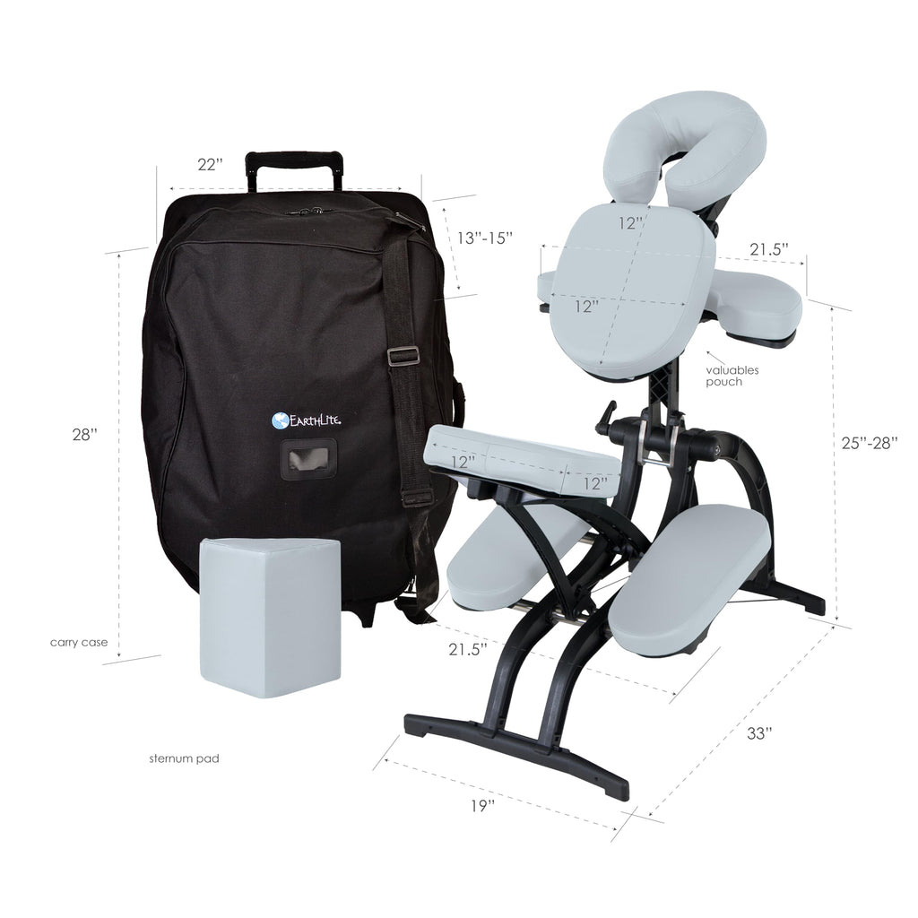 EARTHLITE Portable Massage Chair AVILA II - Premium Folding Spa/Massage/Tattoo Chair incl. Rolling Carry Case