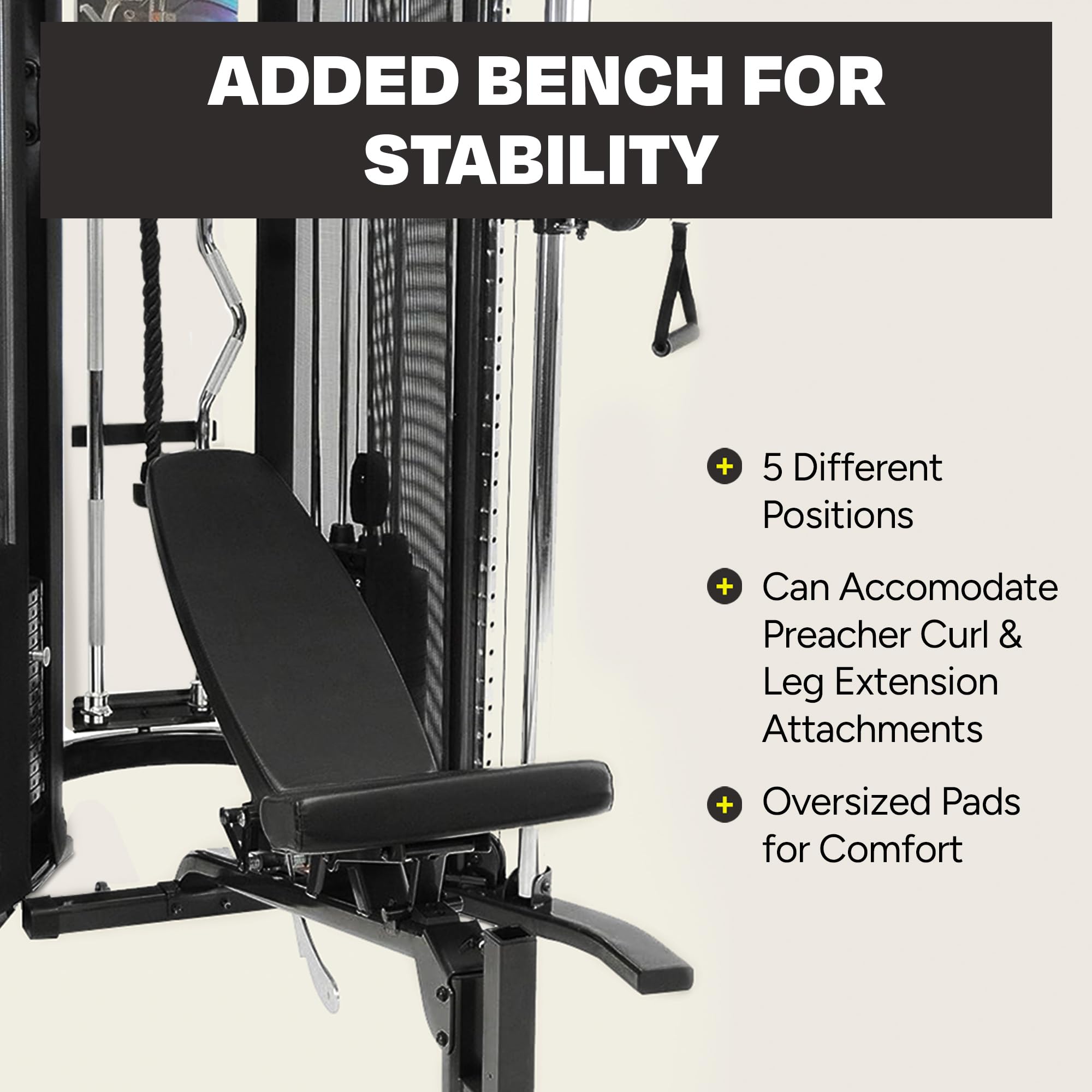Inspire Fitness FTX Functional Trainer - Compact at Home Workout Machine with Accessories - Space Saving Design - Home Gym Cable Machine and Two 165 lb Weight Stacks
