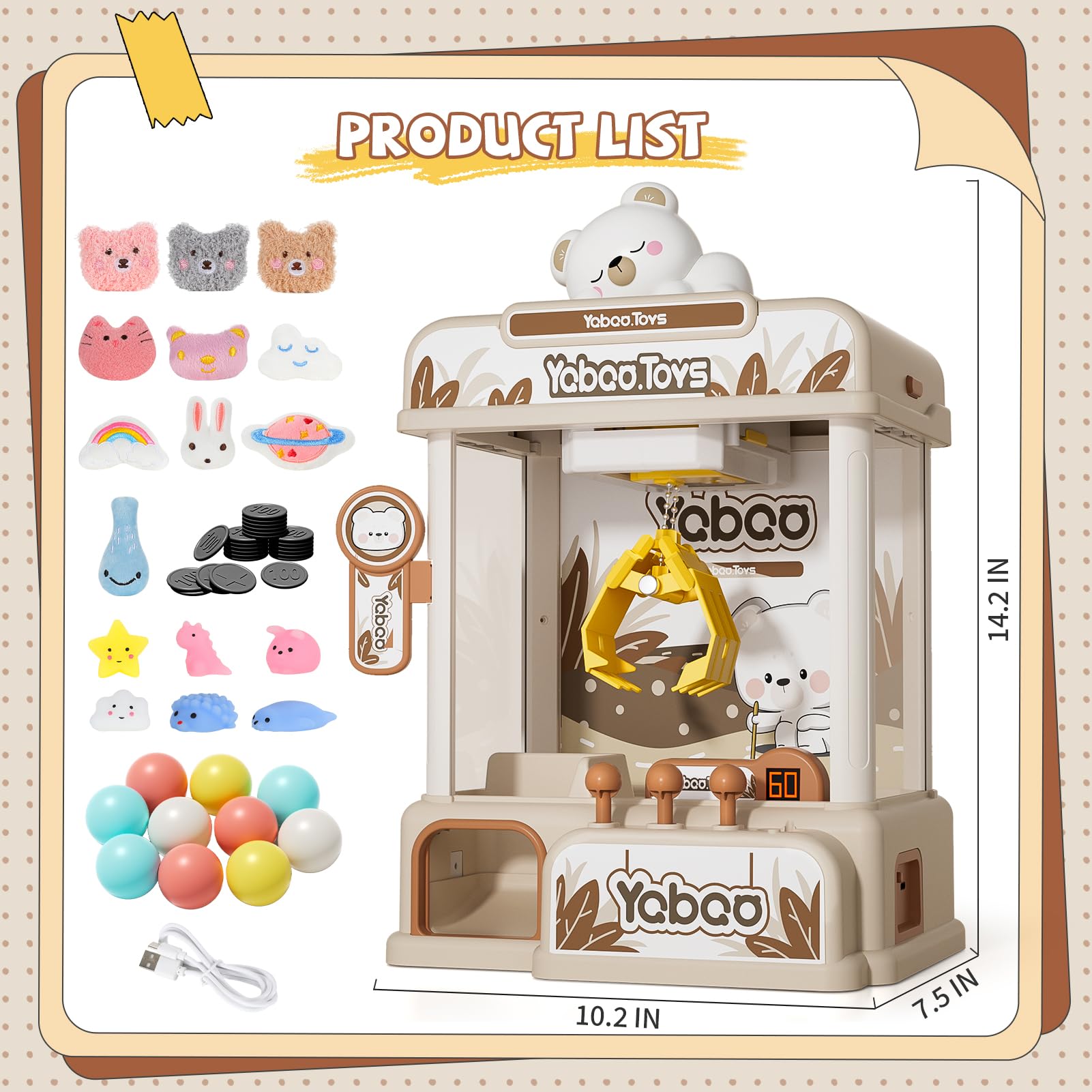 ORANGE OCEAN Large Claw Machine for Kids,Unicorns Toys Claw Machine for Girls,Mini Arcade Game with Prizes Toys,Kids Vending Machine Age 6-8 8-10,Christmas Party Birthday Gift for Girls Boys