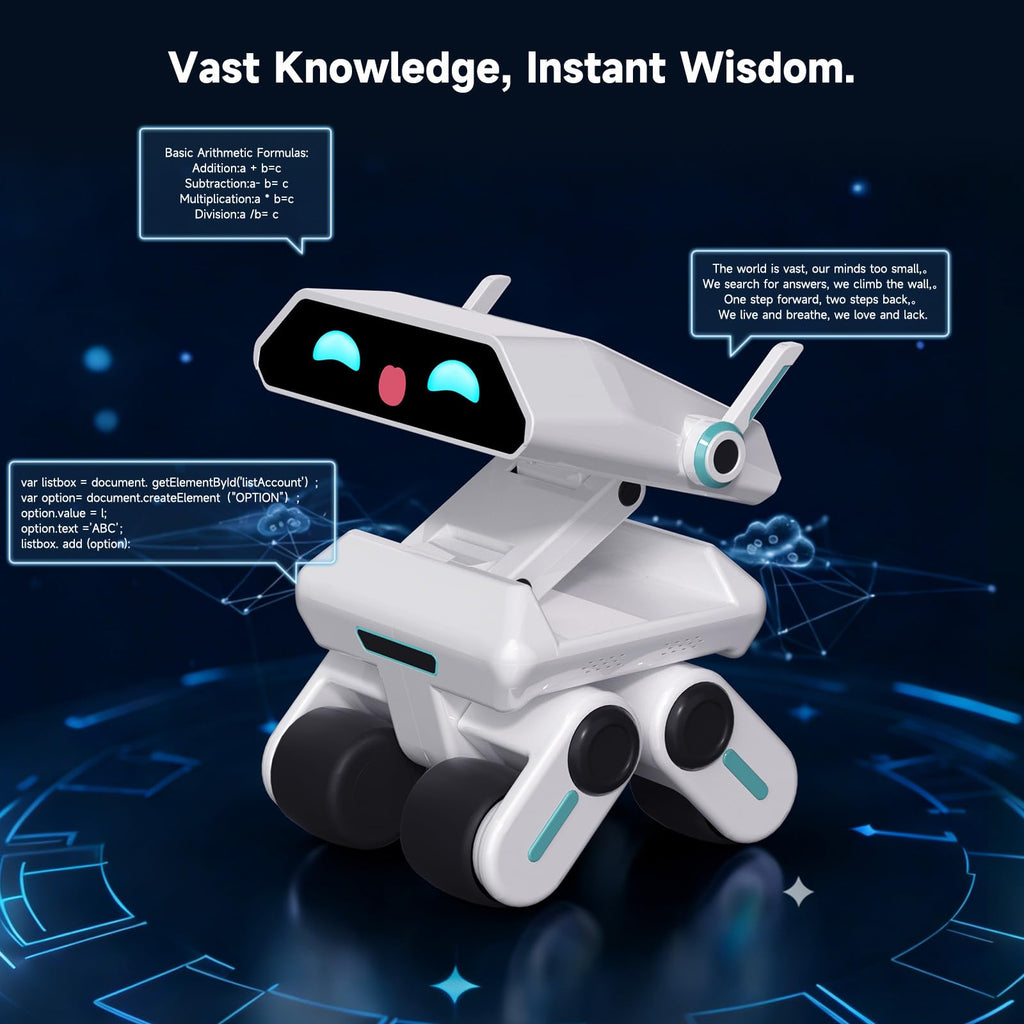 AI Robot for Kids, ChatGPT Powered Interactive Smart Companion, STEAM Educational Programmable Toy with Visual Recognition & Emotion-Aware, Personalized AI Friend for Teens Yonbo