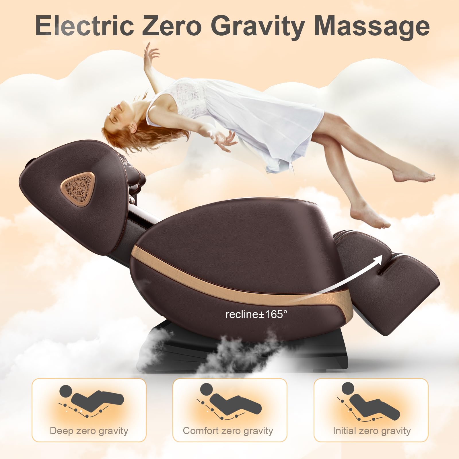 FURNIMAT 2026 Massage Chair Full Body, Zero Gravity Massage Chair with 10 Fix Rollers, Airbags, Heating, Foot Massage, Auto Modes, Bluetooth Speaker, Smart Screen Controller (Advanced Version)
