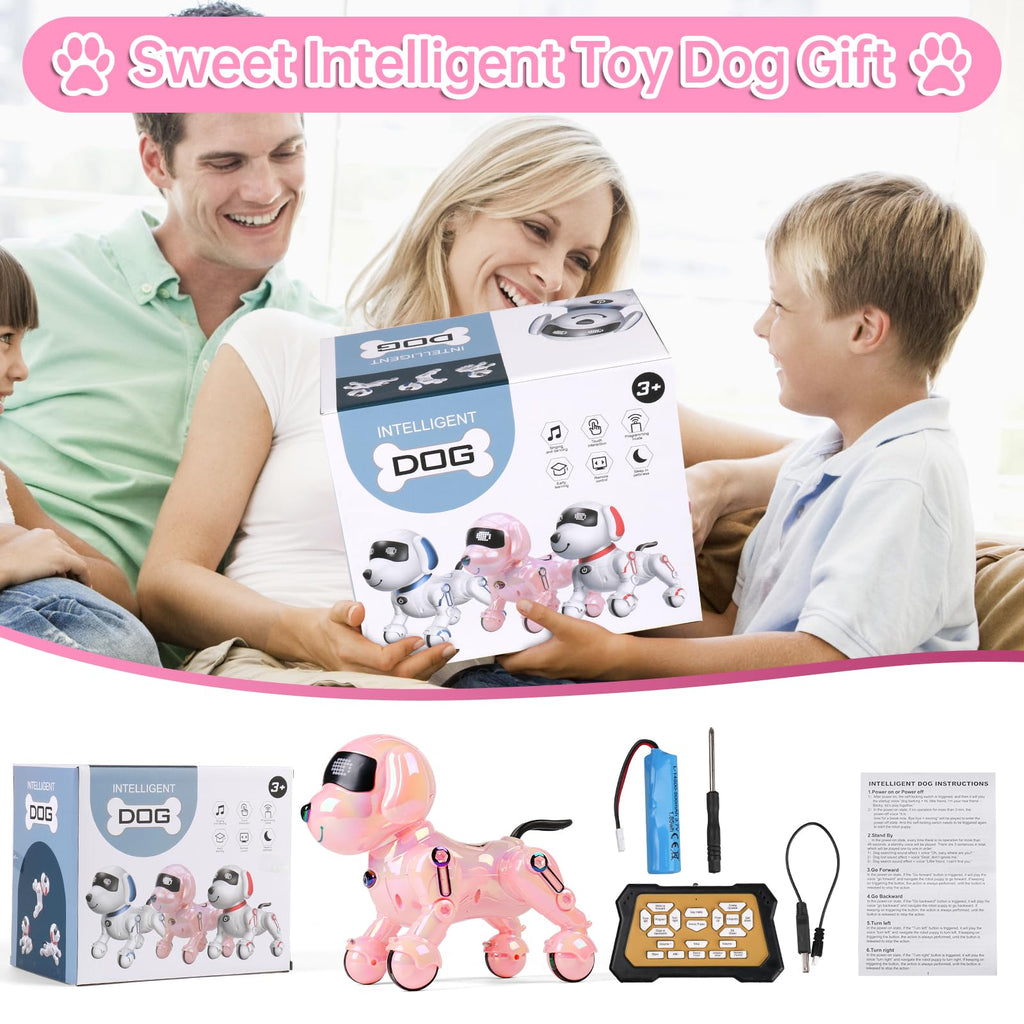 Dwi Dowellin Robot Dog for Kids 8-12,Remote Control Smart Robotic Dogs Pet Puppy Robotic Toy,Interactive Touch Walking Talking Toys for Boys Girls Christmas Birthday Gifts