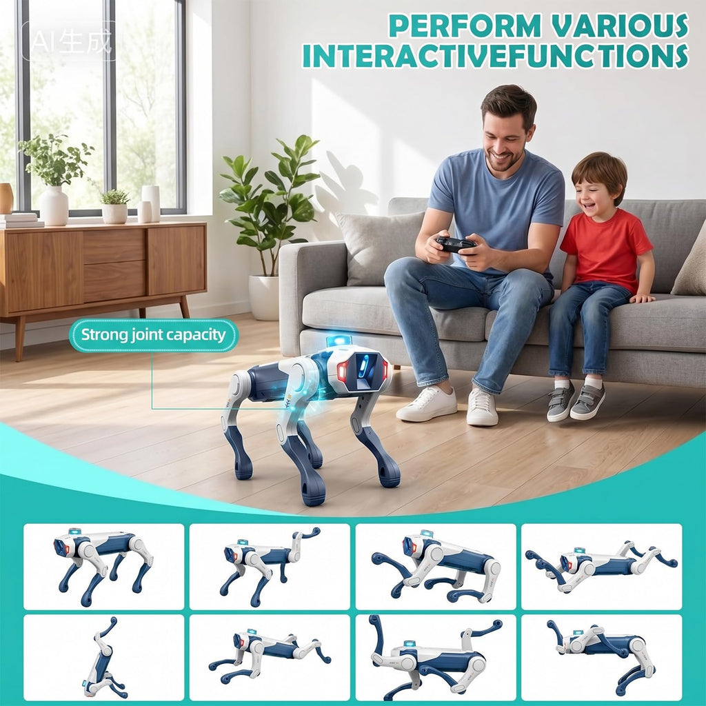 Smart Robot Dog for Kids, Interactive RC Robot Dog Toy with Voice Control, APP Programming, 30+ Actions, STEM Coding Pet, Remote Control Robot Puppy, Rechargeable Gift for Boys Girls Age 6-12