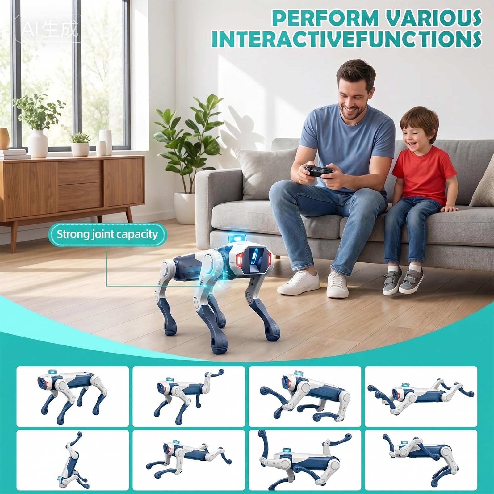 Smart Robot Dog for Kids, Interactive RC Robot Dog Toy with Voice Control, APP Programming, 30+ Actions, STEM Coding Pet, Remote Control Robot Puppy, Rechargeable Gift for Boys Girls Age 6-12