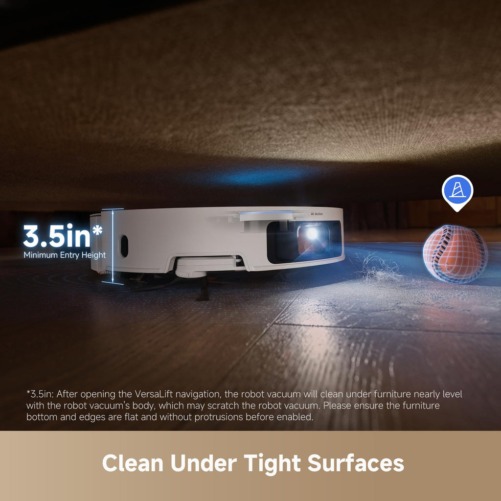 DREAME Aqua10 Roller AE Robot Vacuum, Roller Mop Fresh Water Mopping, Carpet-Safe Roller Guard, Auto-Empty, 30,000Pa Suction, 212℉ Hot Water Mop Washing, Hot Air Drying, 100% Detangling, Voice Control