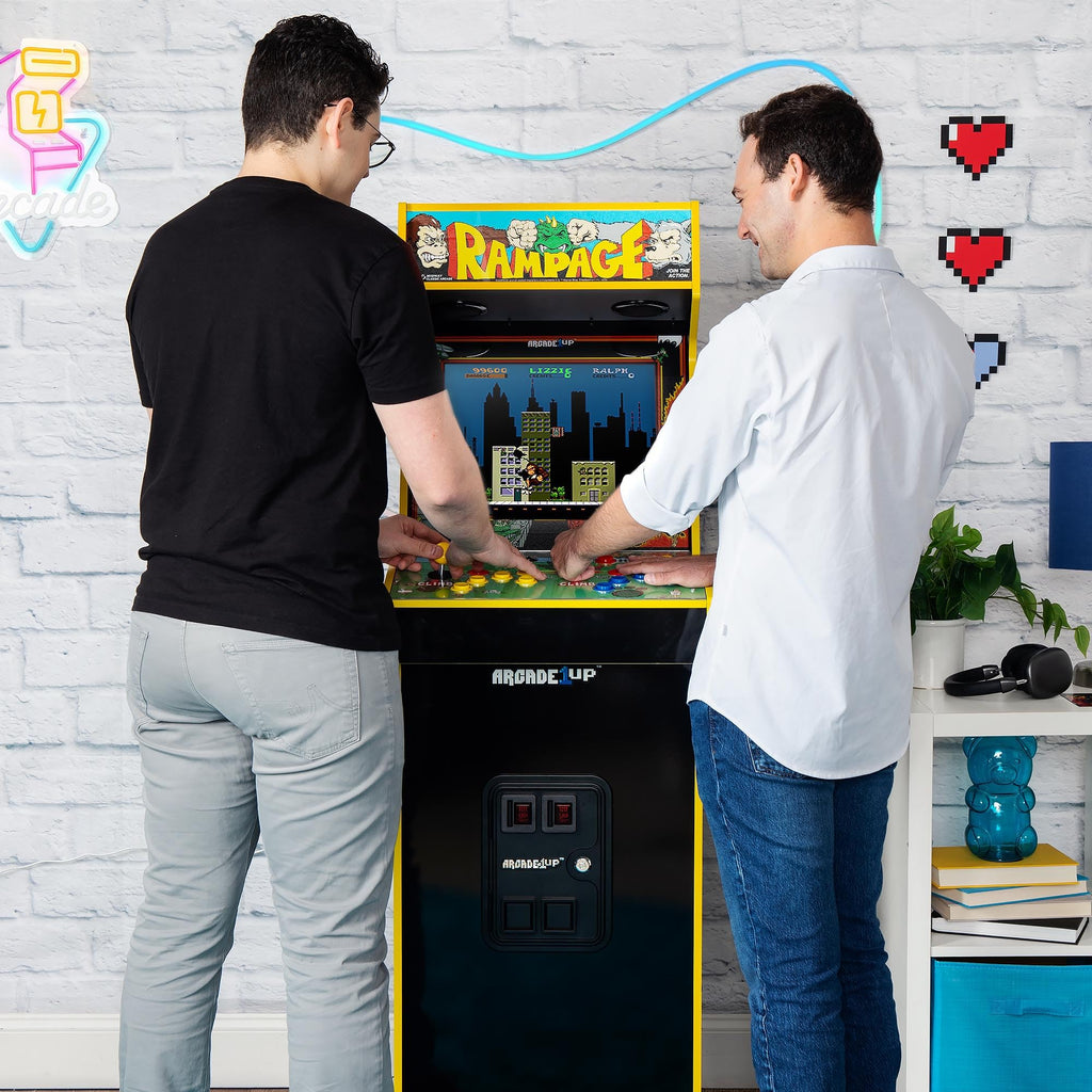ARCADE1UP Rampage/Joust Deluxe Arcade Machine, Includes 14 Classic Midway Games with WiFi Leaderboards, Light-Up Marquee & Redesigned Cabinet