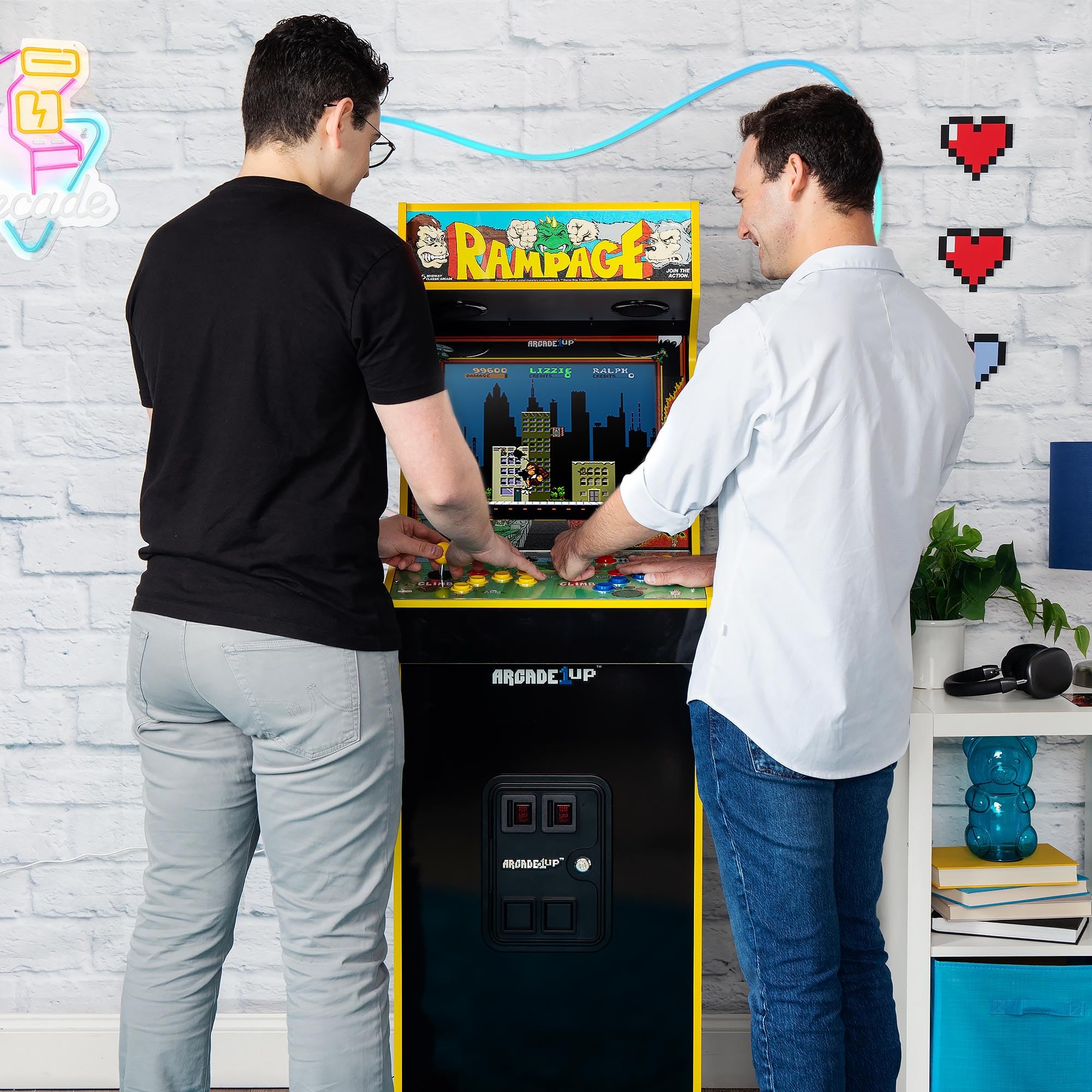 ARCADE1UP Rampage/Joust Deluxe Arcade Machine, Includes 14 Classic Midway Games with WiFi Leaderboards, Light-Up Marquee & Redesigned Cabinet