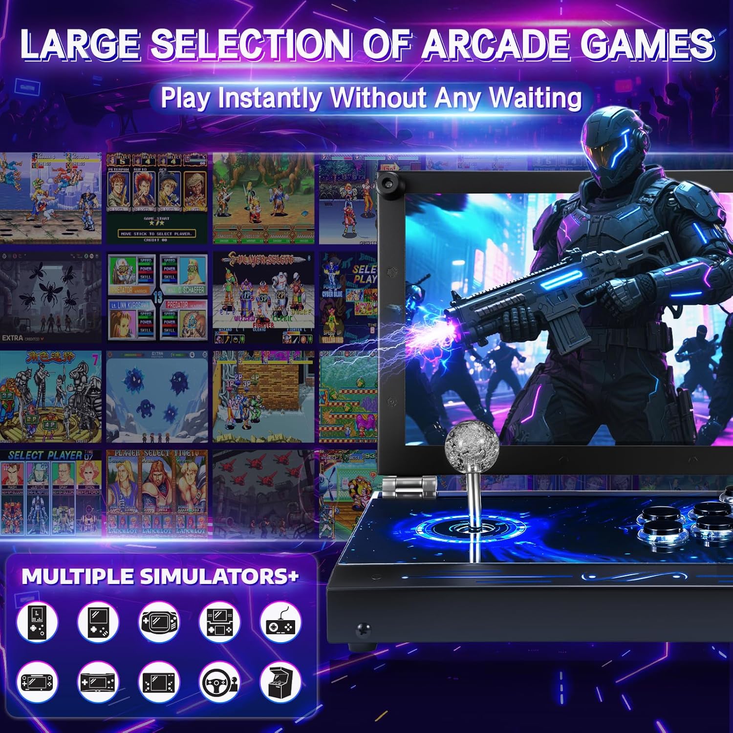 2026 Upgraded Portable Arcade Machine Pandora Box - 2D3D Retro Gaming Console, 8000mAh Battery, Includes Extra Gamepad, Plug & Play Console with Search/Hide/Save/Load/Pause Functions