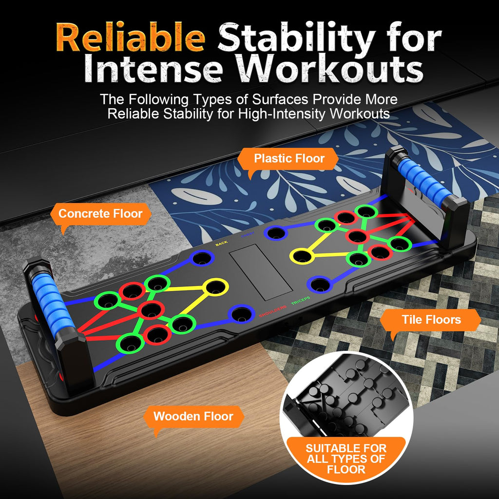 IUT Solid Push Up Board 15 in 1 Home Workout Equipment Multi-Functional Pushup Stands System Fitness Floor Chest Muscle Exercise Professional Equipment Burn Fat