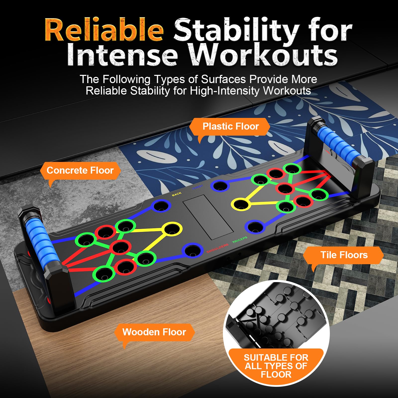 IUT Solid Push Up Board 15 in 1 Home Workout Equipment Multi-Functional Pushup Stands System Fitness Floor Chest Muscle Exercise Professional Equipment Burn Fat