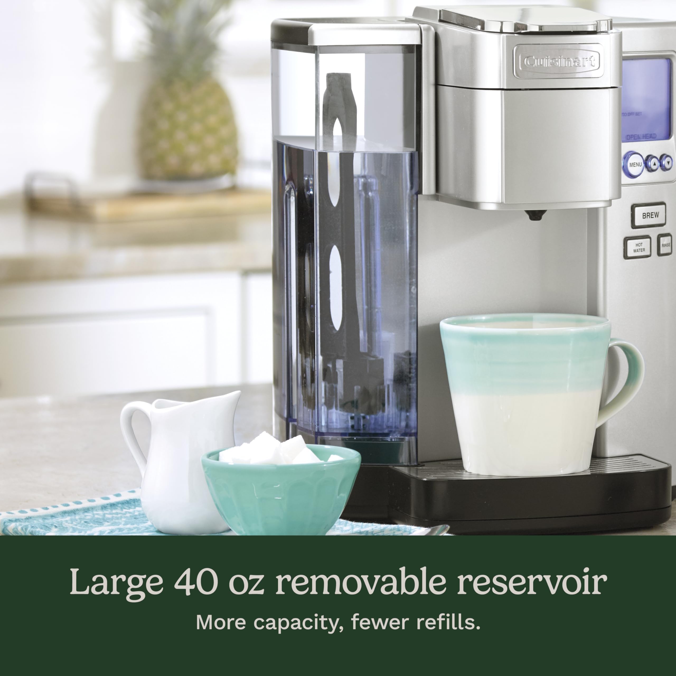 Cuisinart Coffee Maker, Single Serve 72-Ounce Reservoir Pod Coffee Machine, Programmable Brewing & Hot Water Dispenser, 5 Cup-Size Settings, Stainless Steel, SS-10P1, Silver