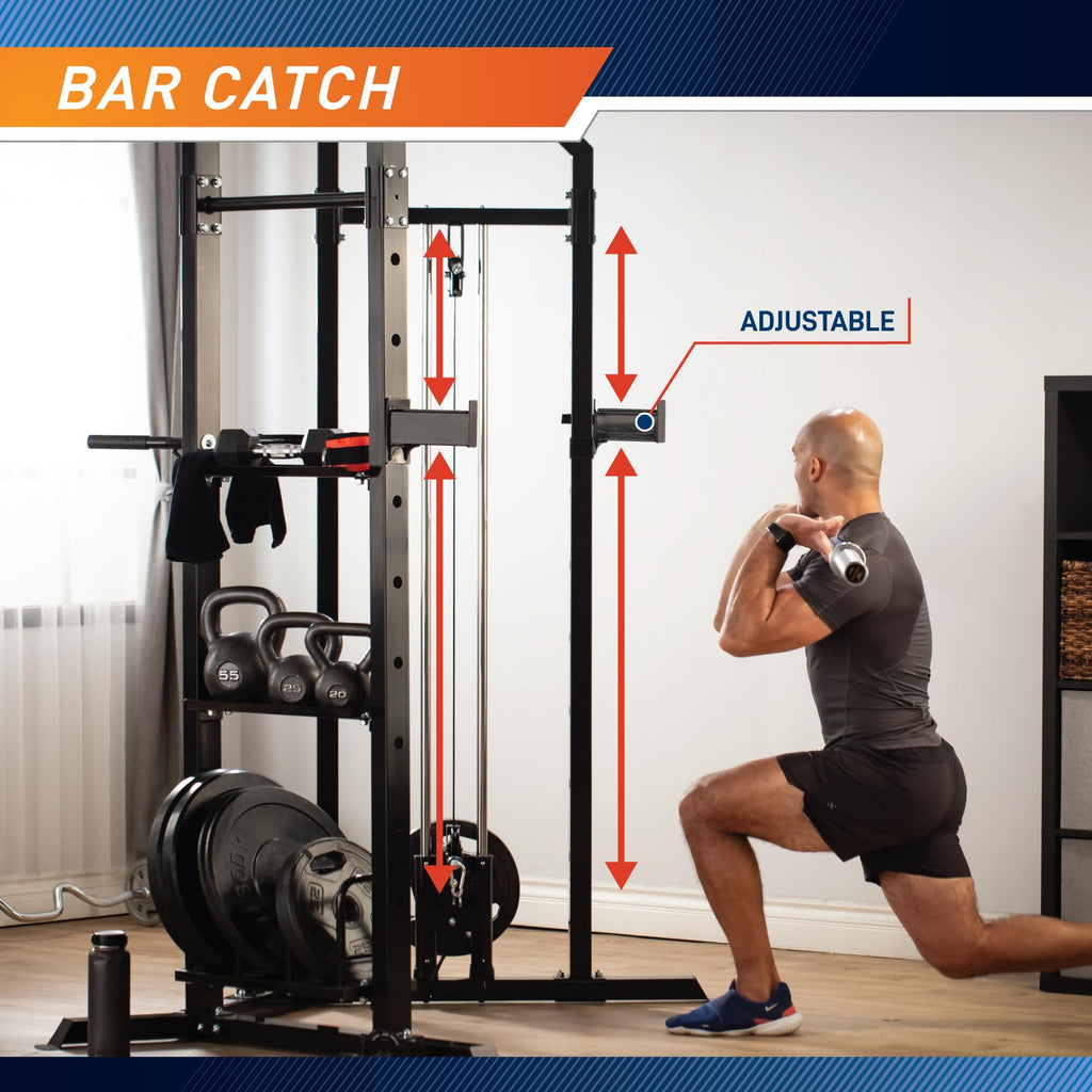 Marcy Strength Training Home Gym Cage with Pulley System for Weightlifting, Bodybuilding, Full Body Workout Equipment for Home Exercise