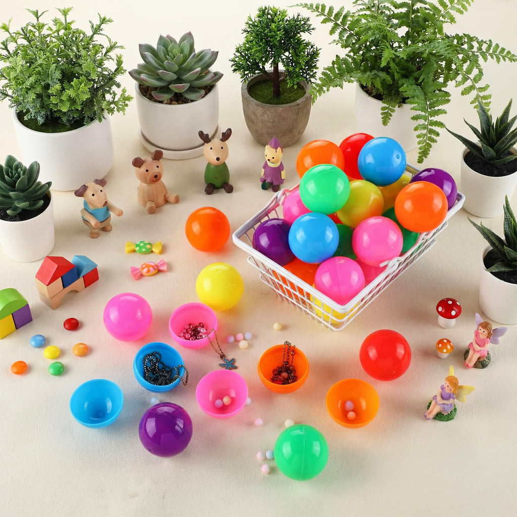 Sosation 150 Pcs 1.77 Inch Gumball Vending Machine Capsules Empty Round Plastic Containers for Prizes Party Favors (Stylish Color)