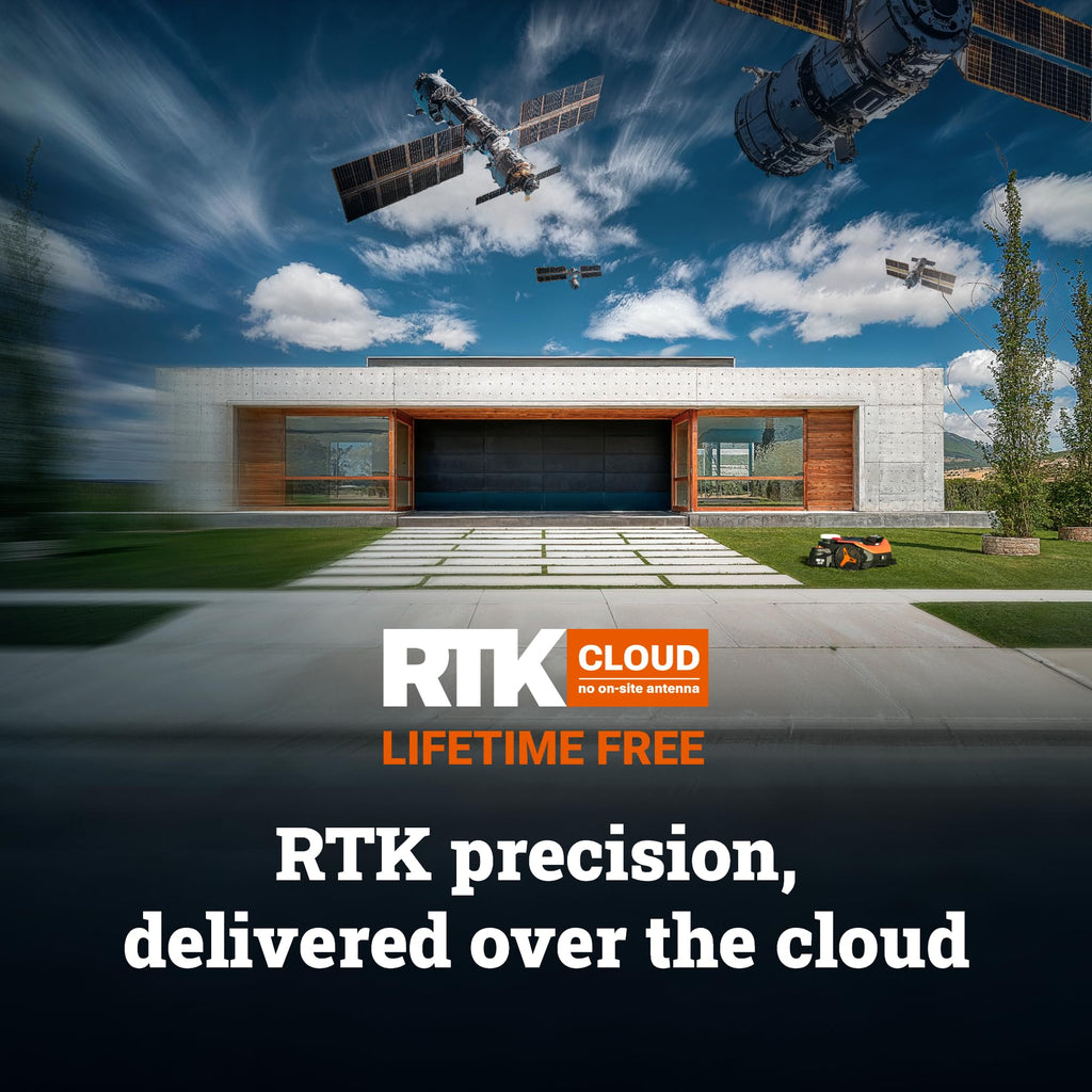 WORX Landroid Vision Cloud Robot Lawn Mower, No Perimeter Wire Robot Mower for 1/4 Acre, AI Obstacle Avoidance and RTK Cloud Navigation, 30% Slope, Auto Mapping, App Control, WR310