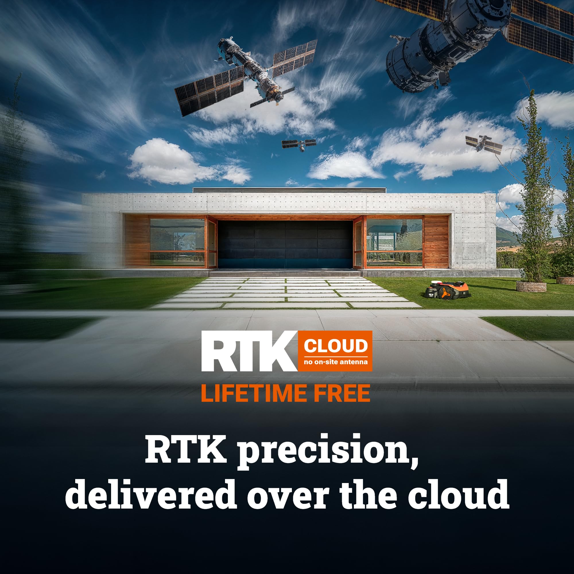 WORX Landroid Vision Cloud Robot Lawn Mower, No Perimeter Wire Robot Mower for 1/4 Acre, AI Obstacle Avoidance and RTK Cloud Navigation, 30% Slope, Auto Mapping, App Control, WR310