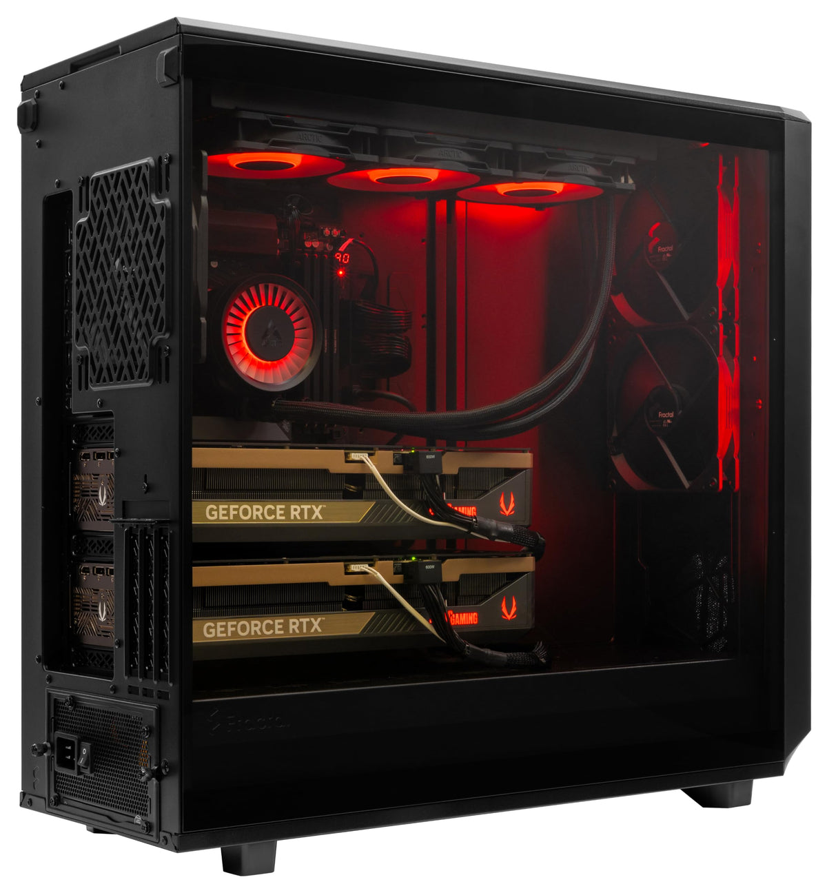 MES2X Dual GPU AI Workstation - AMD Ryzen 9-9950X3D2 16 core 4.3GHz - Dual GPU GeForce RTX 5090-8TB (2x4TB RAID) NVMe SSD - 256GB DDR5-1600W - Windows 11 Pro - Liquid Cooled