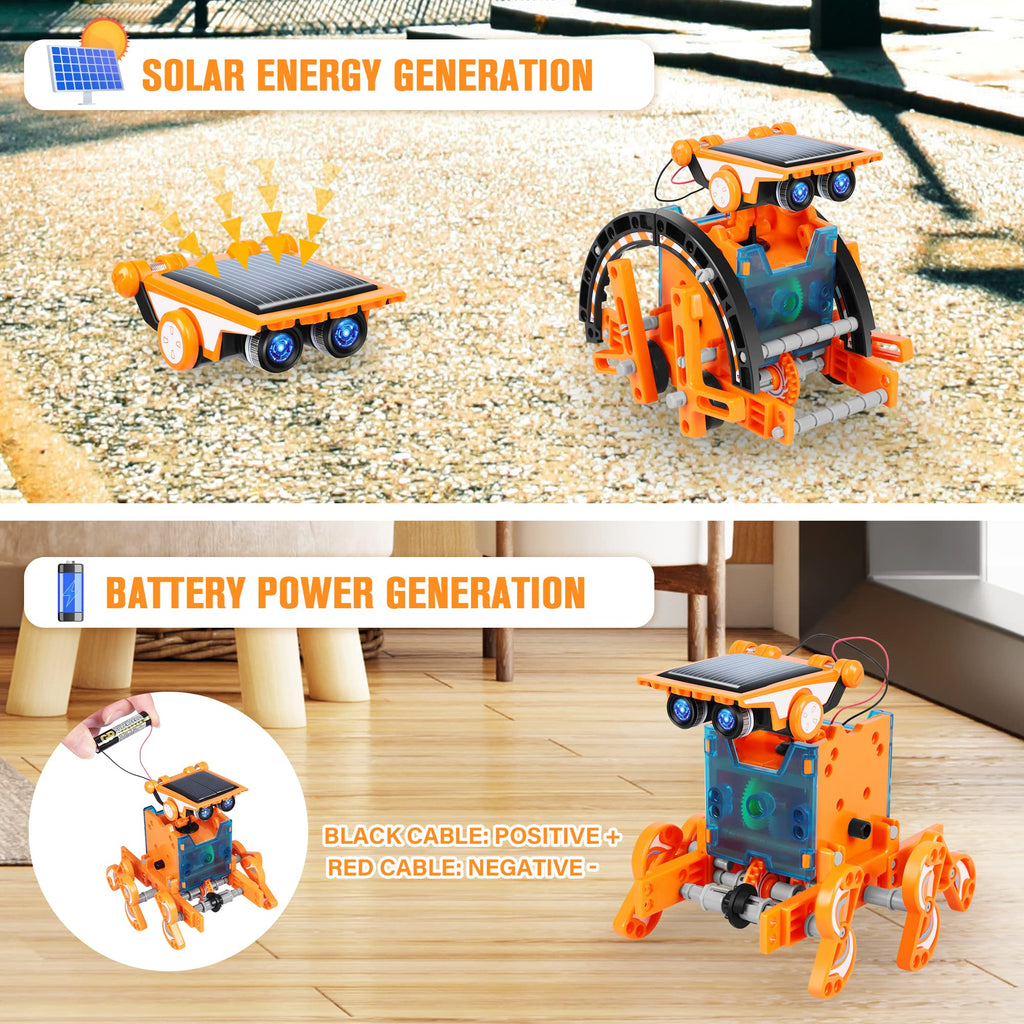 Bottleboom STEM 13-in-1 Education Solar Power Robots Toys for Boys Age 8-12, Educational Toy Science Kits for Kids Experiment Robotics Set Birthday Gifts for 8 9 10 11 12 Years Old