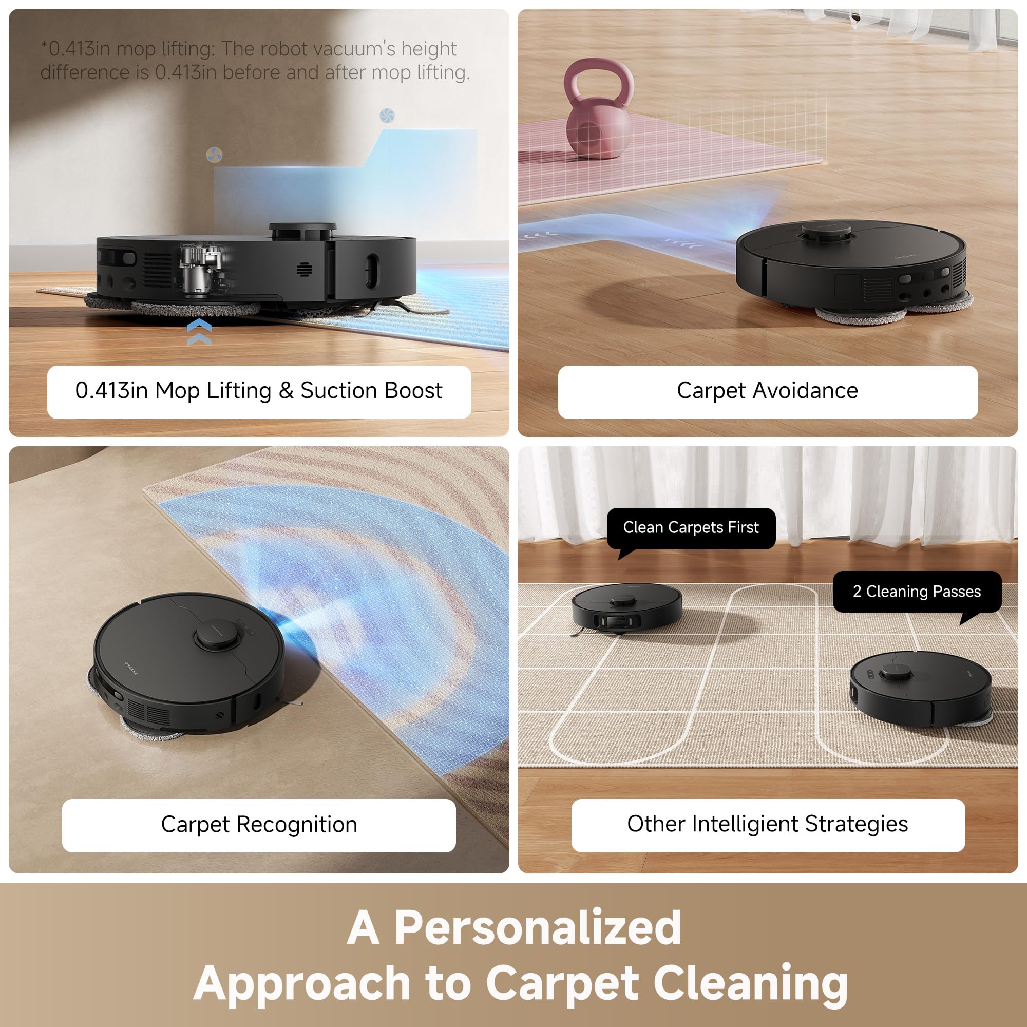 DREAME L40s Ultra AE Robot Vacuum and Mop Combo, 19,000Pa Suction, Self Emptying Dust Box, Flexible Mop & 167℉ Self Cleaning Washboard, Diverse Brush Selection, All-in-One Station, Auto Refill