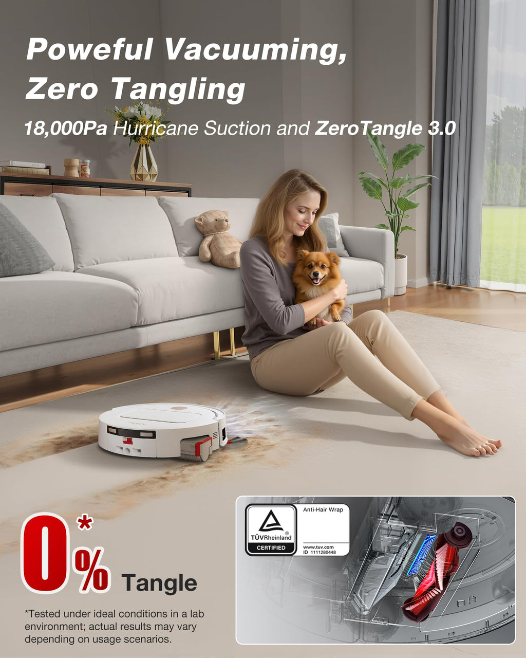 Yeedi M14 Plus Robot Vacuum and Mop, 18,000Pa Suction, OZMO Roller Instant Self-Washing Mopping, 167℉ Smart Dynamic Hot Wash & Auto-Dry, ZeroTangle 3.0 Anti-Hair Brush, All-in-One Omni Station, Black